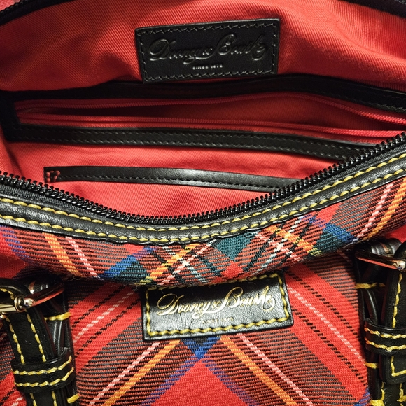 Dooney & Bourke Tartan Wool Red Plaid Satchel Set - Picture 10 of 16